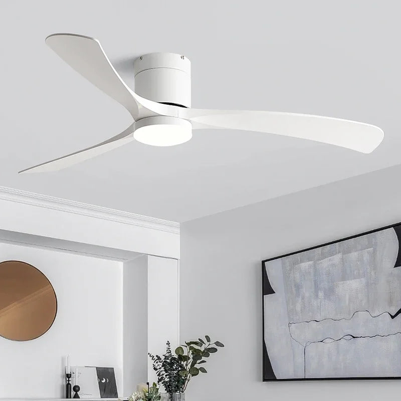 ventilateur de plafond moderne abs noir avec led et télécommande