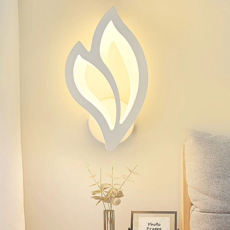 applique murale led moderne en forme de feuille pour éclairage intérieur