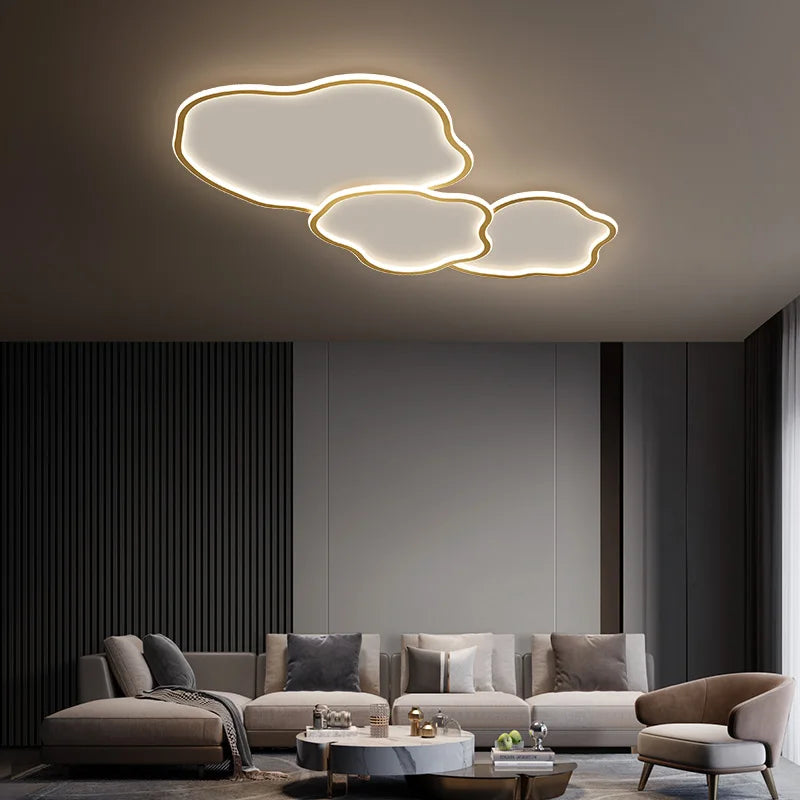 Plafonnier Led en laiton moderne pour salon chambre à coucher avec télécommande montage en Surface en cuivre lumières de plafonnier Led simples