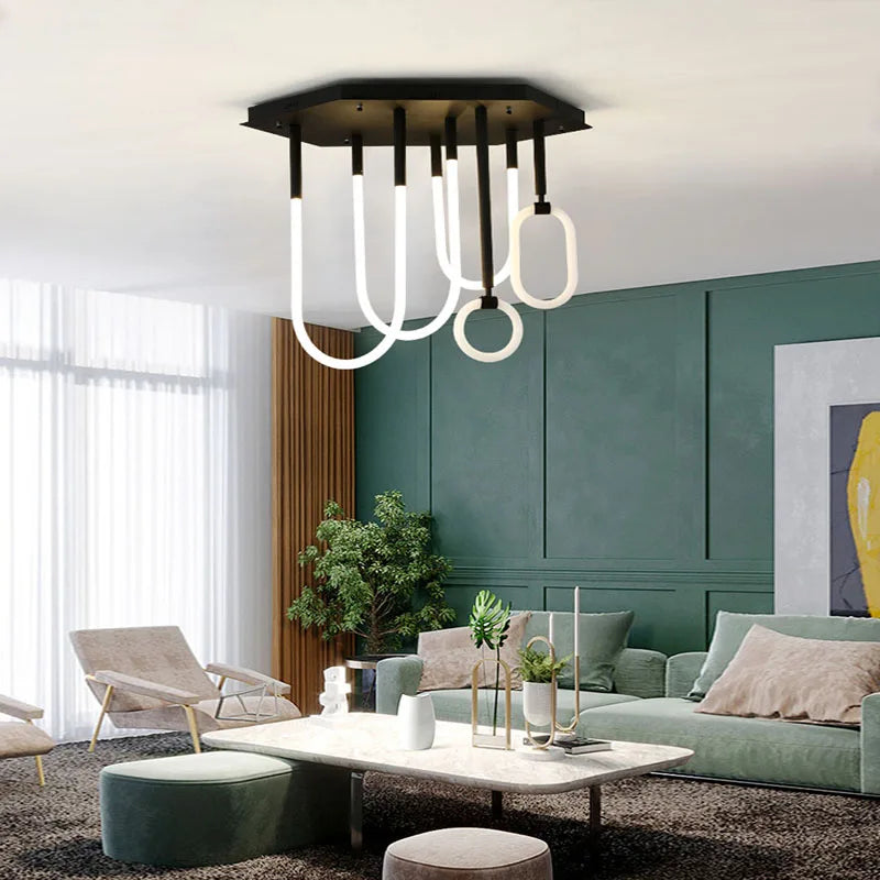 lustre style nordique ligne combinaison minimalisme moderne led dimmable