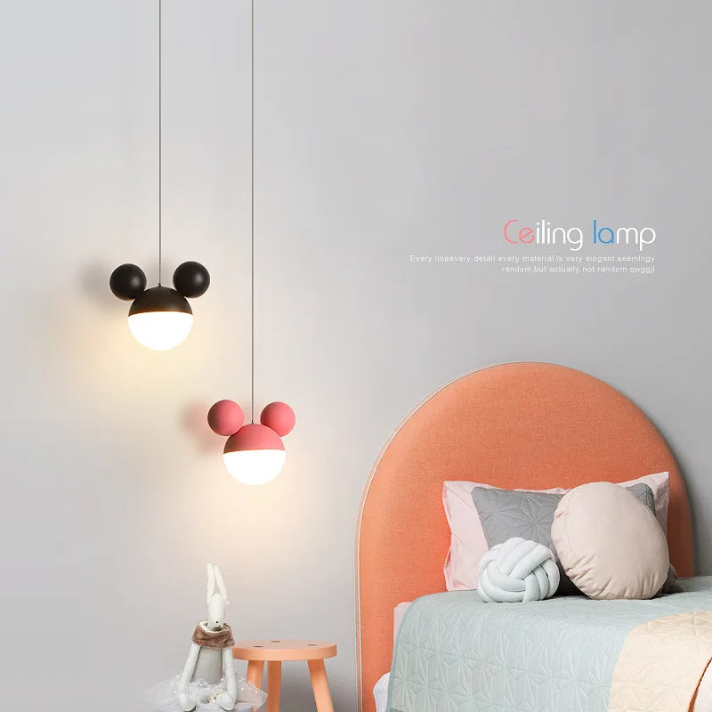 suspension mickey lampe moderne créative pour enfant