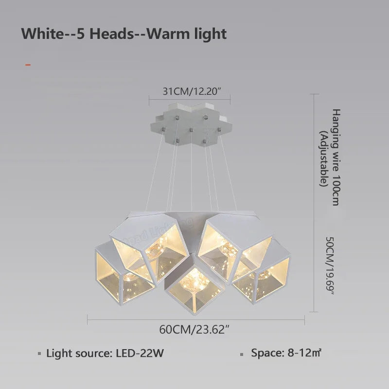 lustre nordique minimaliste moderne étoilé éclairage décoratif