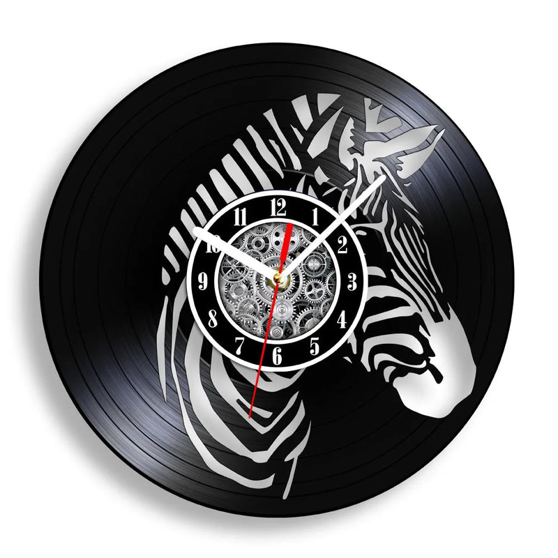 horloge murale vinyle cheval décoration équestre artisanale cadeau unique