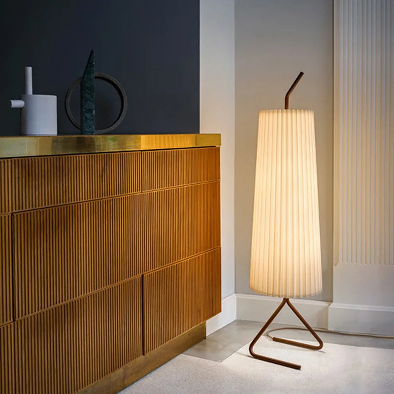 lampadaire plissé vintage minimaliste style japonais moderne