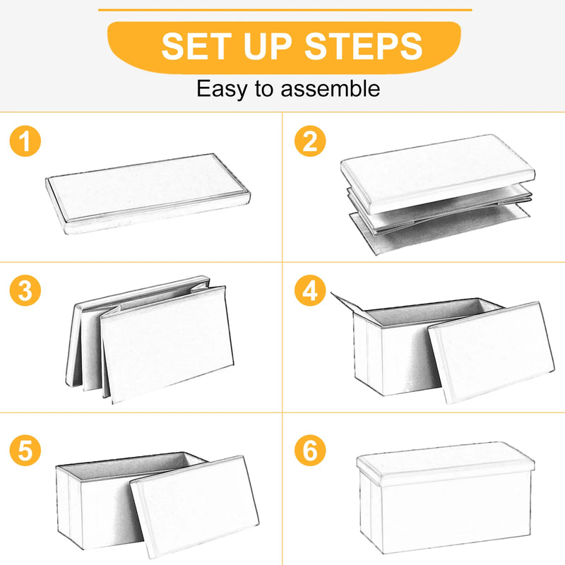 banc de rangement pliable multifonction en similicuir antidérapant