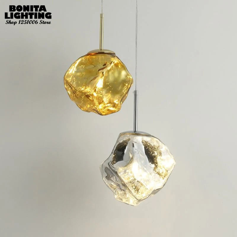 lustre en cristal design nordique pour éclairage intérieur décoratif