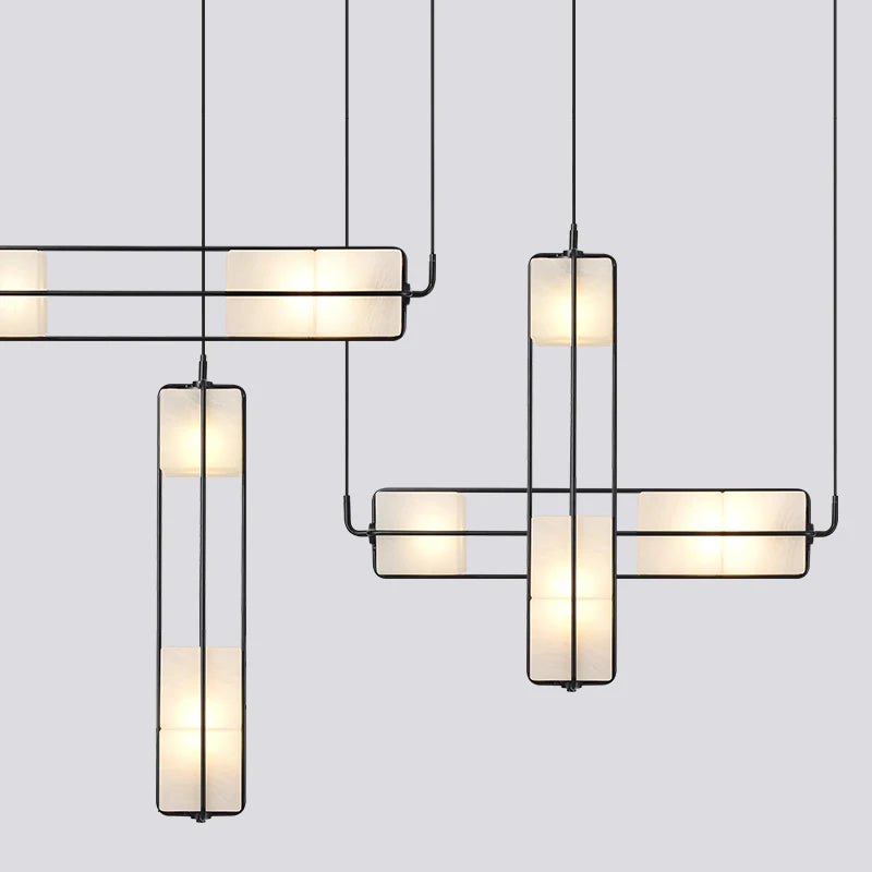 suspension en verre moderne pour éclairage de luxe intérieur