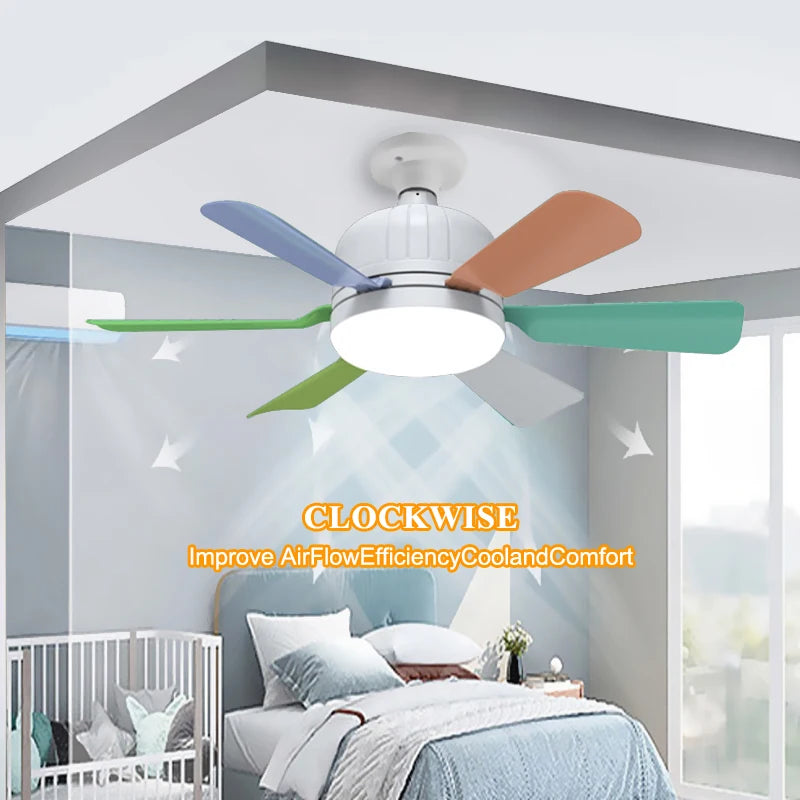 plafonnier ventilateur lumineux avec télécommande intelligente pour intérieur