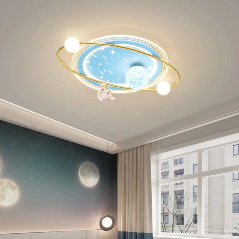 plafonnier enfant design astronaute lampe led créative moderne