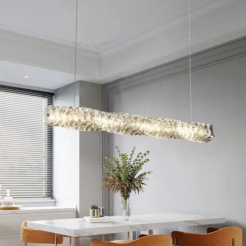 lustre cristal moderne avec télécommande dimmable pour restaurant