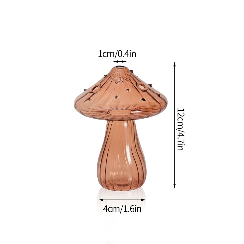 bougeoir champignon en verre pour décoration de table et vase