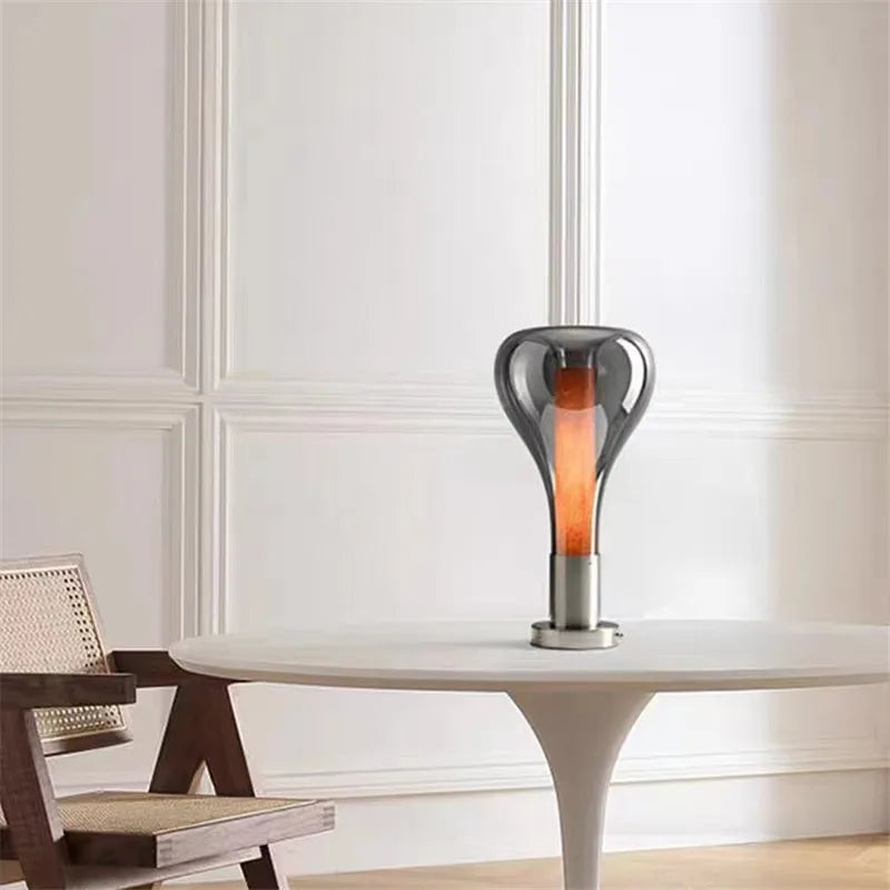 lampe à poser en verre argenté style nordique minimaliste