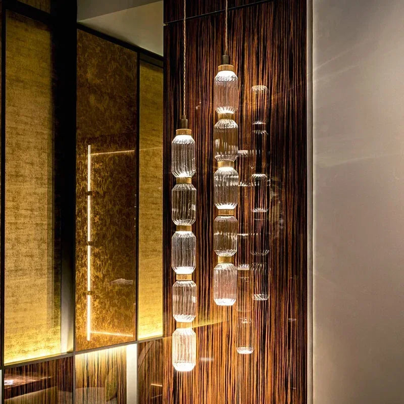 lustre moderne en cristal avec éclairage led pour décoration intérieure