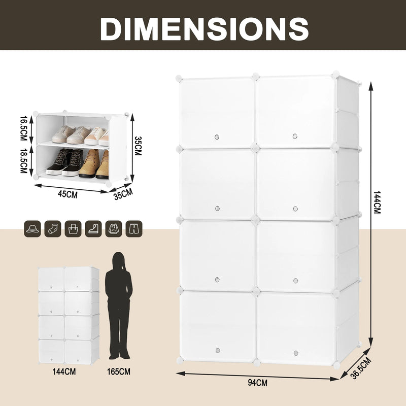 meuble à chaussures compact avec 8 compartiments pour un rangement optimal