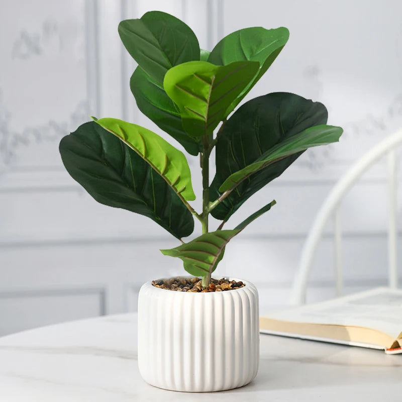 faux ficus arbre artificiel plante tropicale en plastique pour décoration intérieure