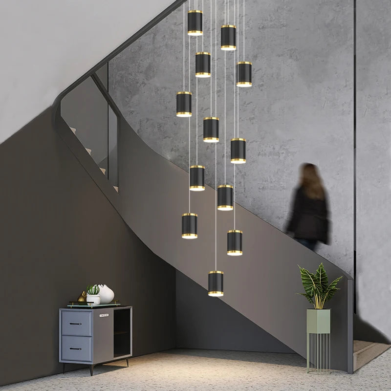 lustre moderne led pour escalier et intérieur contemporain