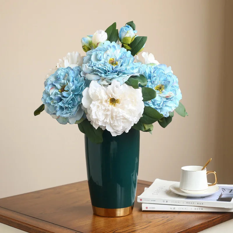 bouquet de pivoines artificielles en soie pour mariage et décoration intérieure