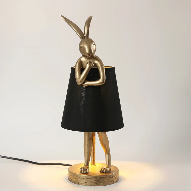 lampe de bureau lapin en résine design rétro pour décoration intérieure