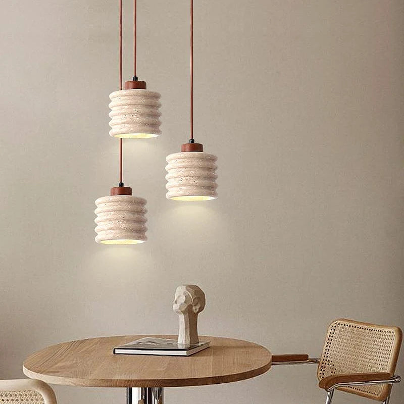 lustre wabi-sabi design bois décoration intérieure suspension