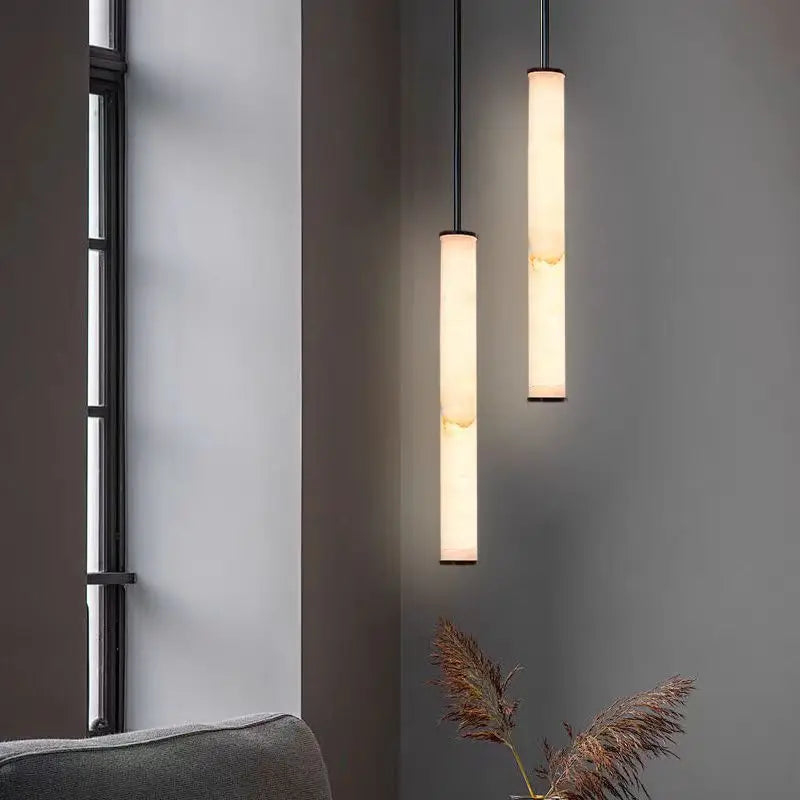 lustre en marbre et laiton 3000k avec cordon réglable pour intérieur