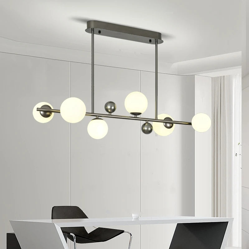 lampe suspendue nordique en métal et verre décorative avec fil réglable