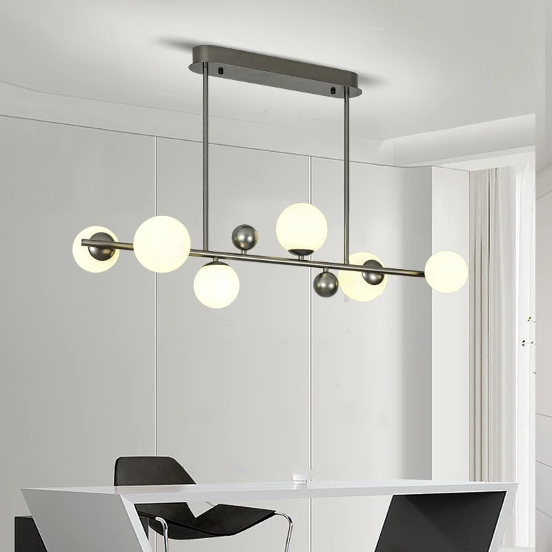 lampe suspendue moderne en métal et verre pour décoration intérieure réglable