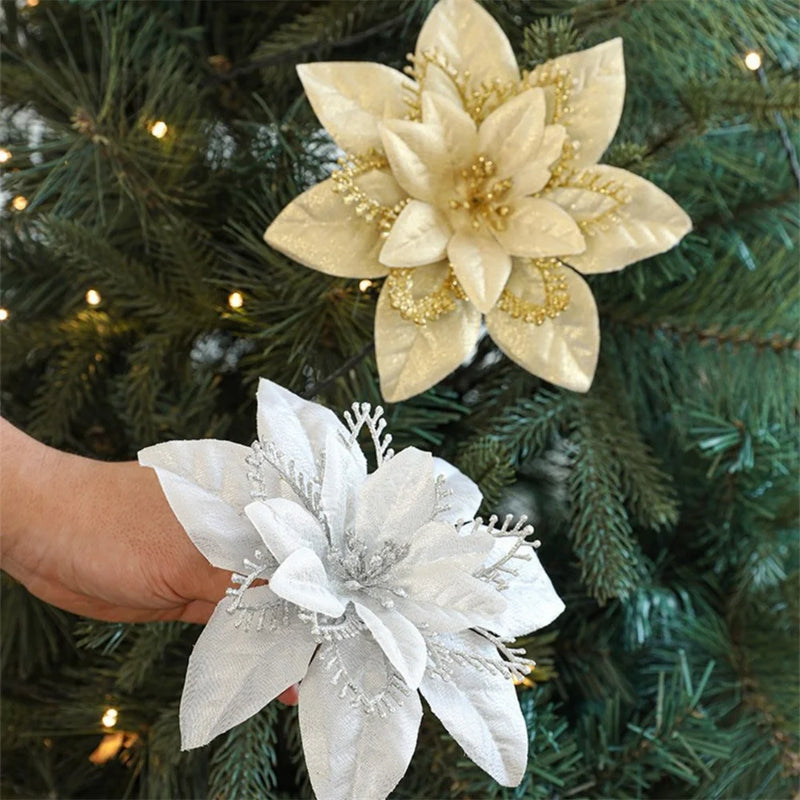 décorations de noël fleurs artificielles pour la maison 2025