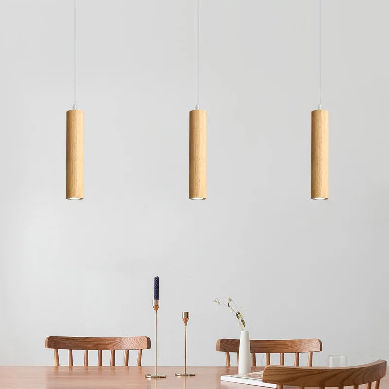 lampes suspendues modernes en bois éclairage intérieur led
