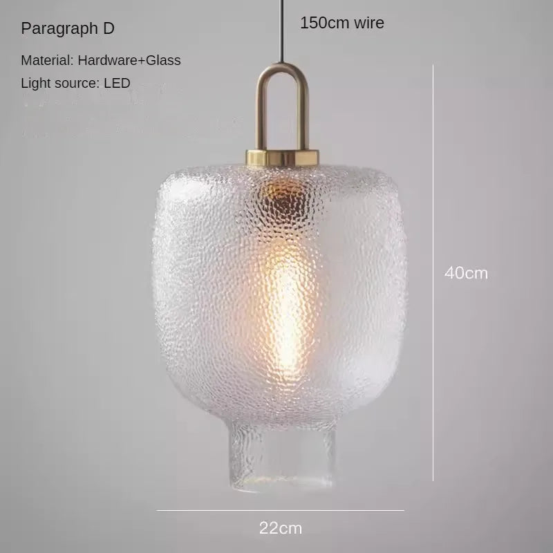 lustre en verre minimaliste au style luxueux et léger