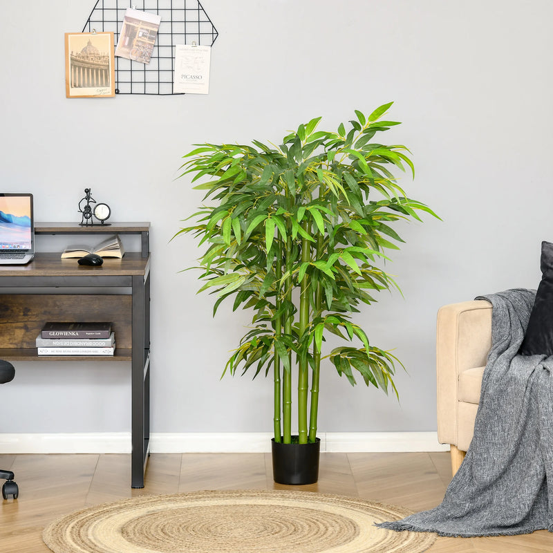 pot de fleurs en bambou avec roseaux artificiels pour décoration intérieure