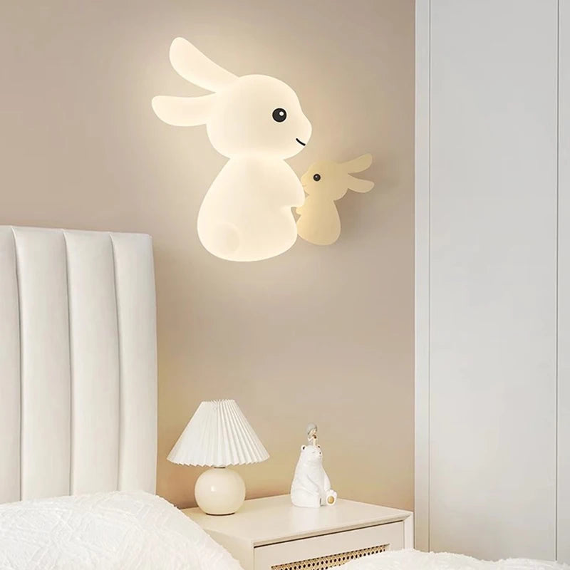 applique murale enfant motif lapin carotte nuage lumière