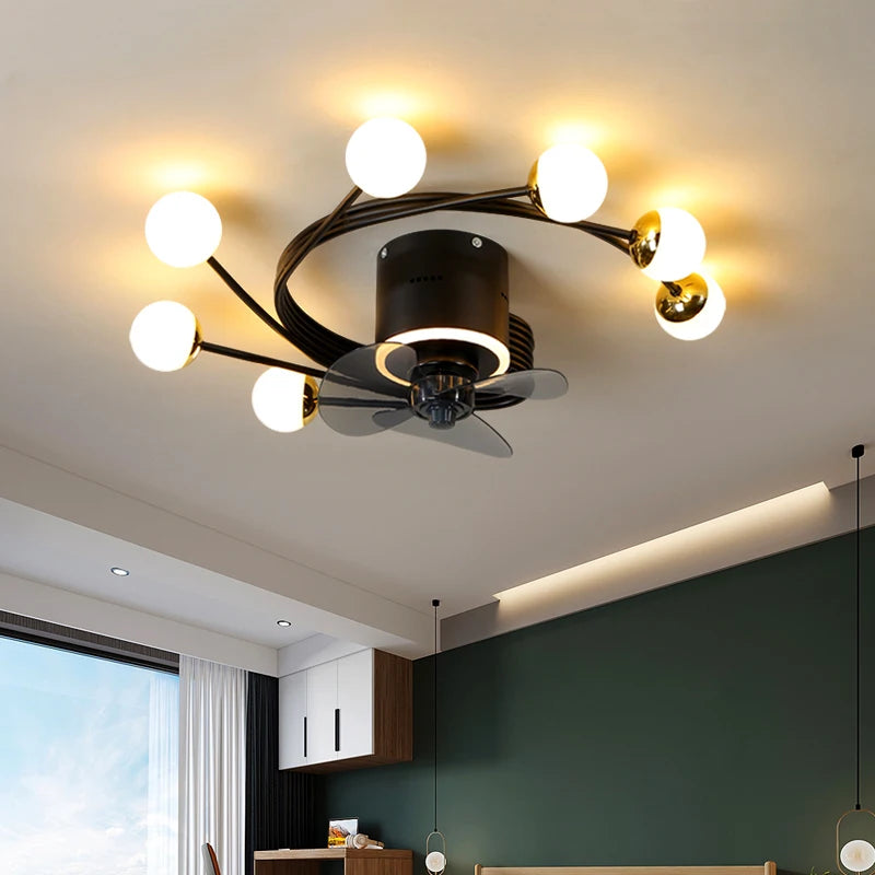 ventilateur de plafond industriel avec lumière en verre led