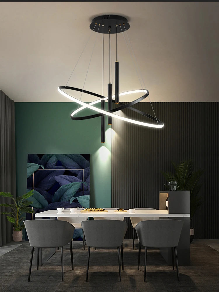 lustre rond moderne pour éclairage intérieur décoratif