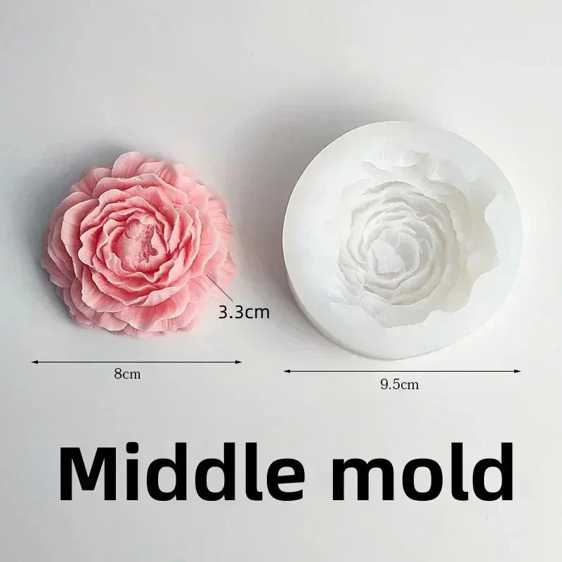 moule en silicone 3d bouquet de roses pour bougie