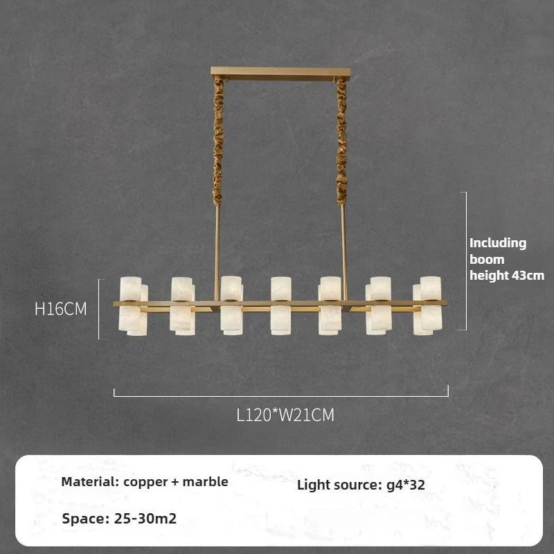 suspension postmoderne en cuivre et marbre design minimaliste