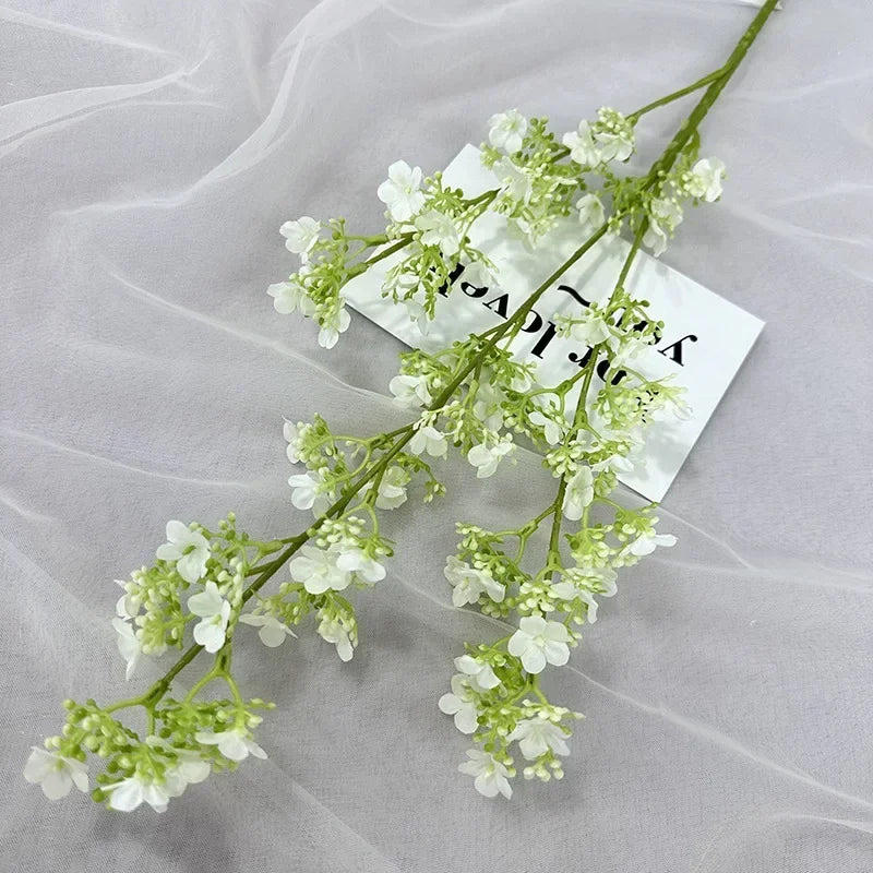 branches de gypsophile artificielles en soie pour décoration intérieure