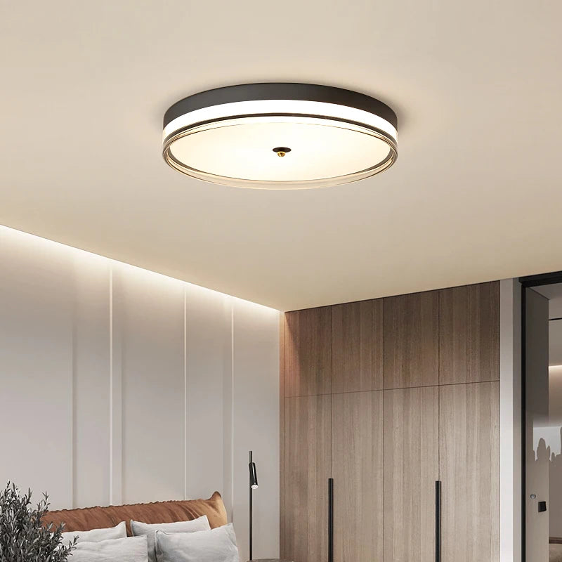 plafonnier led rond moderne avec télécommande design minimaliste