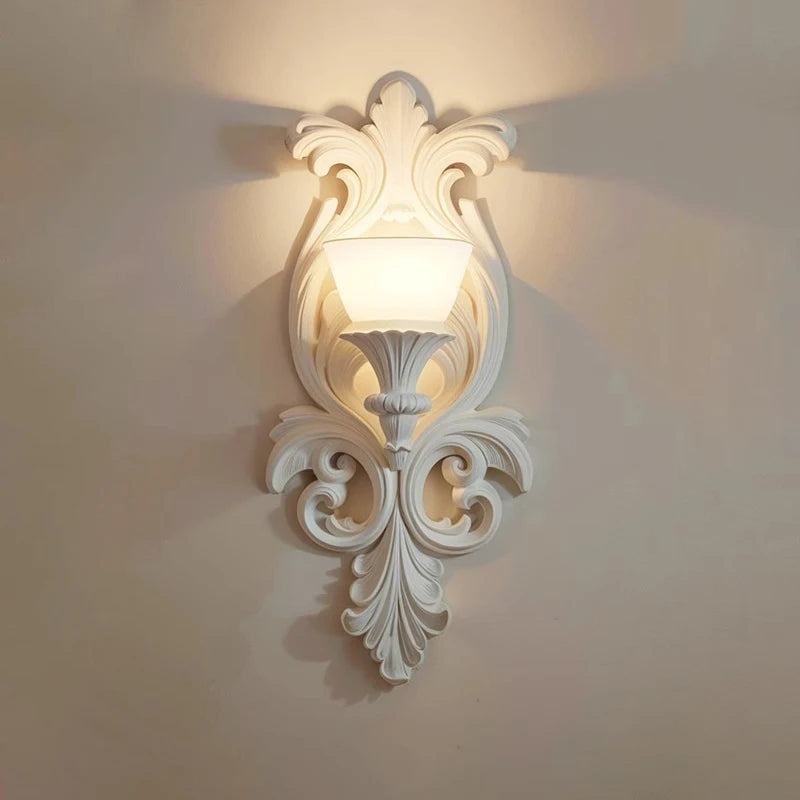 applique murale rétro française sculptée luminaire nordique de luxe décoratif