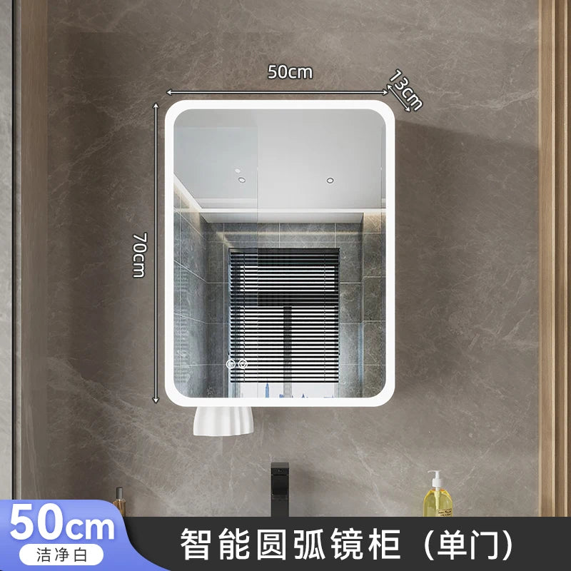 armoire intelligente avec rangement éclairé et toilettes séparées