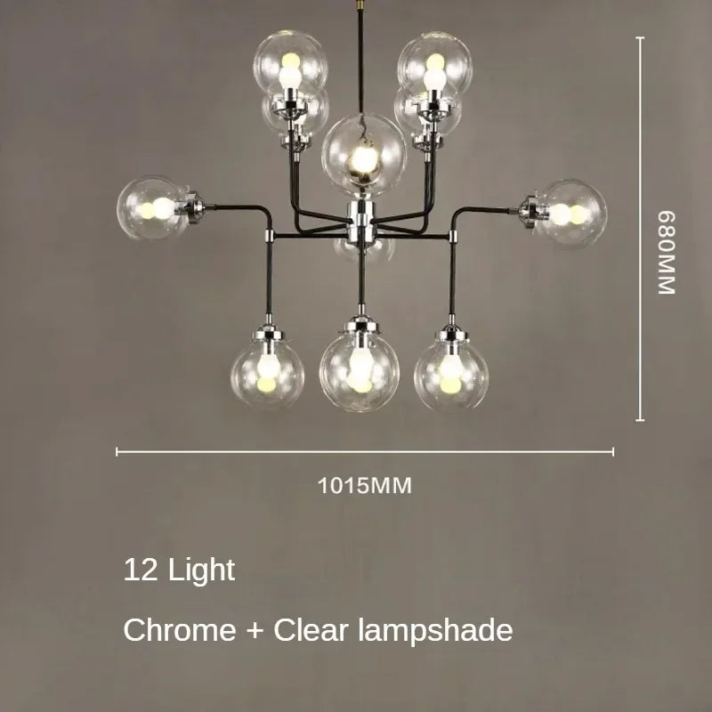 lustre artistique en verre pour décoration intérieure moderne