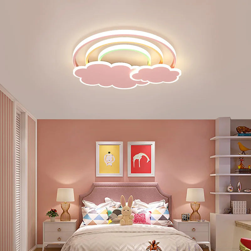 plafonnier nuage arc-en-ciel pour chambre d'enfant décorative et chaleureuse