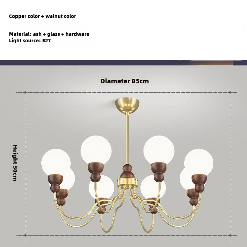 suspension en verre rétro en bois pour un intérieur élégant