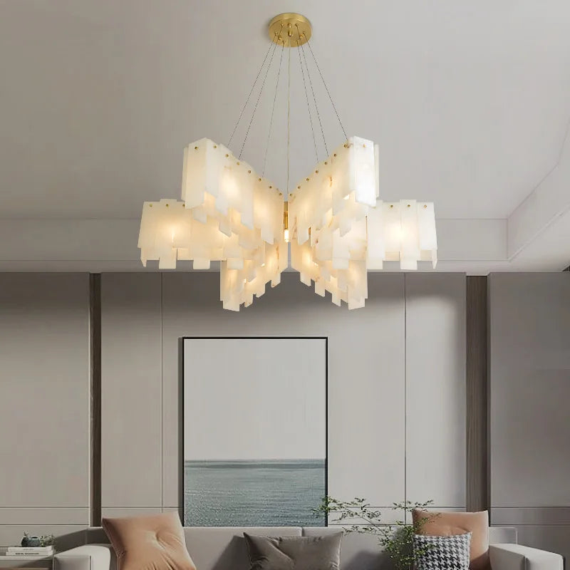 lustre design moderne en marbre naturel espagnol led