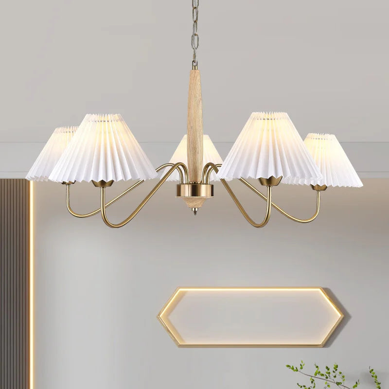 lustre élégant en bois pour cuisine et îlot luminaire suspension