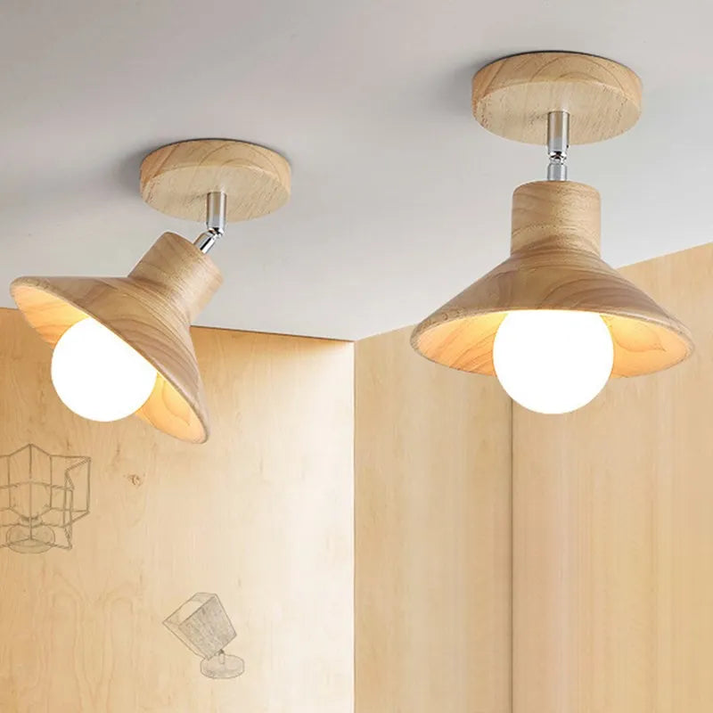 Suspension LED en bois au design nordique E27