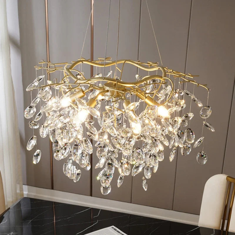 lustre en cristal de luxe pour un éclairage raffiné