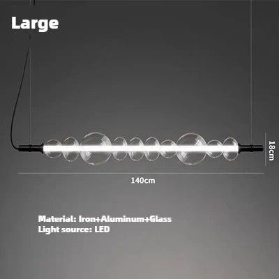 comptoir de bar moderne avec bande lumineuse suspendue