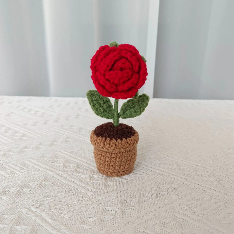 plante en pot tricotée à la main pour cadeau décoratif de saint valentin