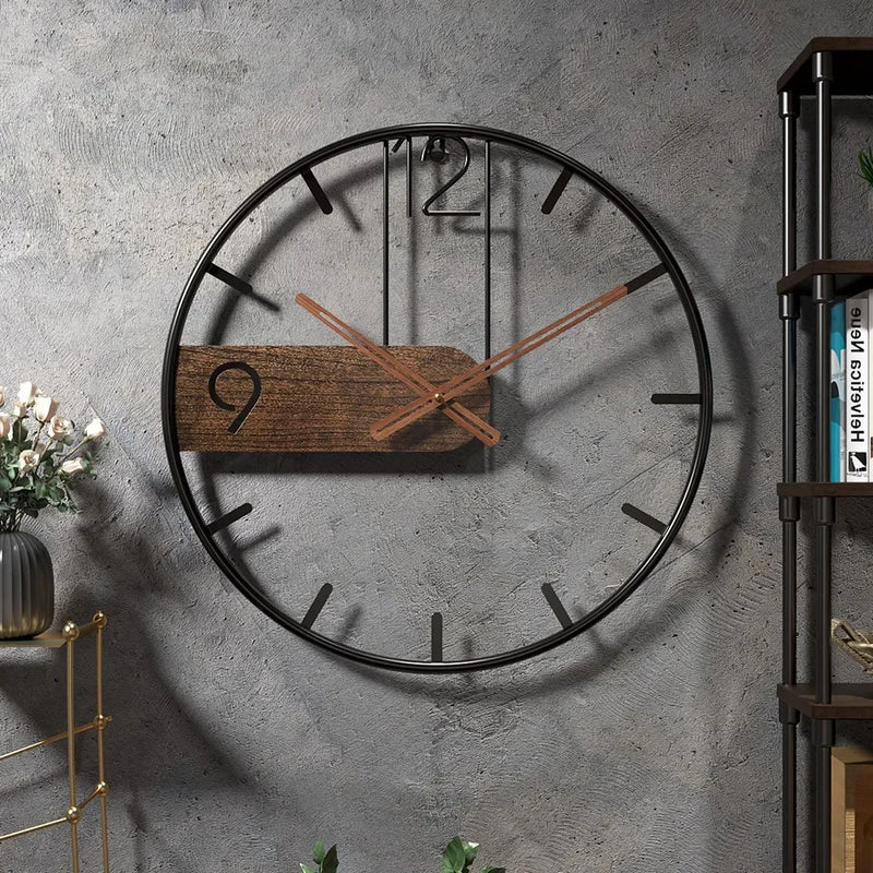 horloge murale nordique 3D en métal pour décoration moderne