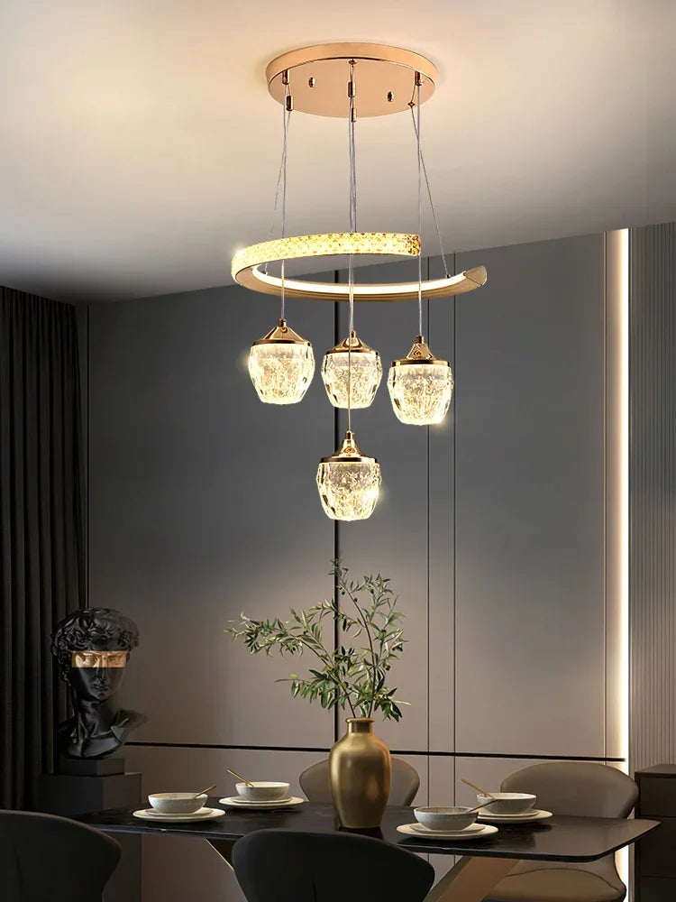 Living Room Chandelier Four Head Modern Lamp Simple Restaurant Lamp Household Luxury Ceiling Light 2024 New Led Lamps